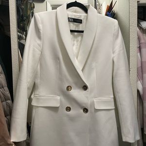 Zara double breasted long blazer